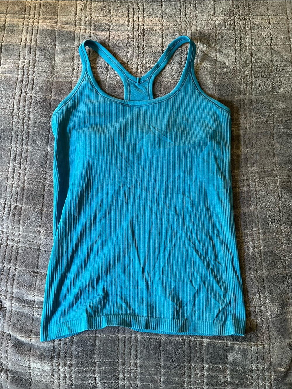lululemon athletica Teal Ribbed Racerback Tank Top